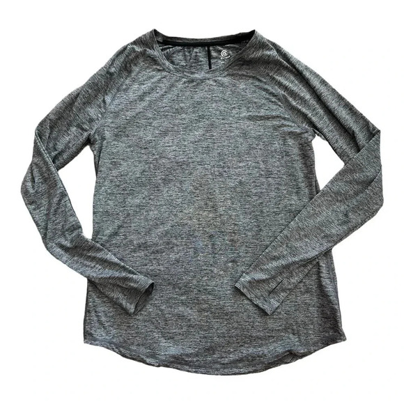 Champion Gray Heathered Long Sleeve Tee L - Picture 1 of 3